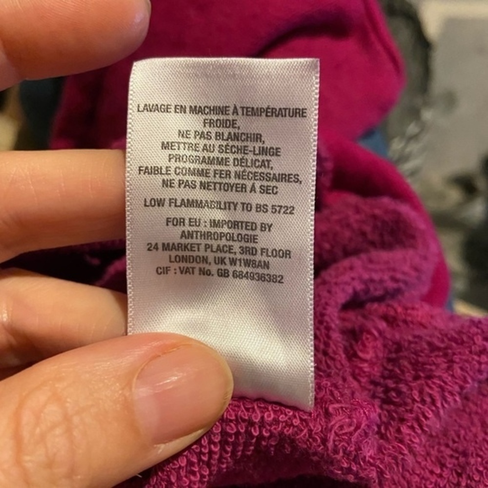 Anthropologie T.La Studio Sweatshirt in Fuchsia S - Picture 3 of 8